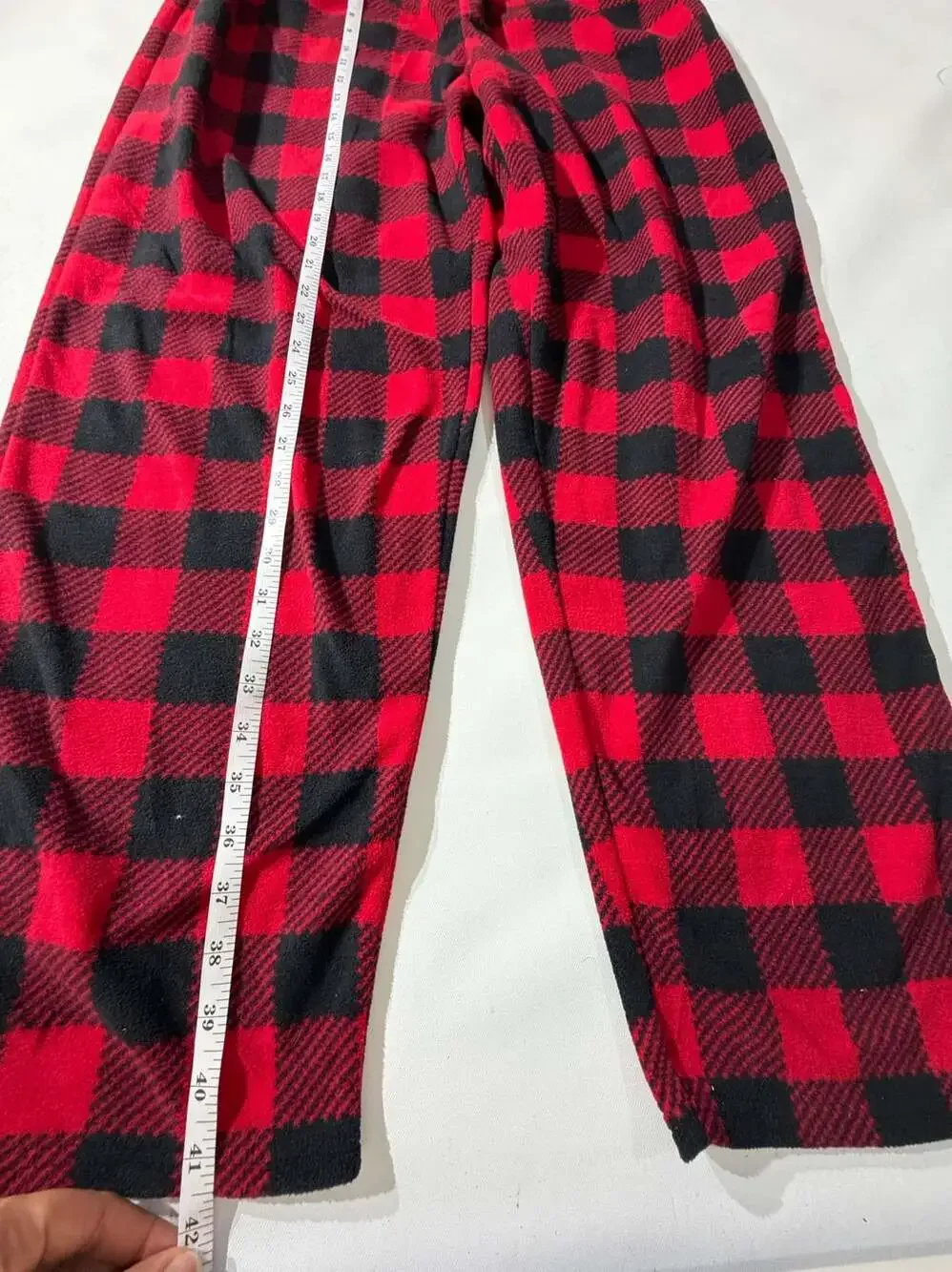 The Children's Place Boys Red Buffalo Plaid Fleece Pajama Pants Large 10/12